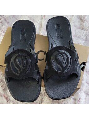 ONCAI Women’s Cut Out Comfort Slide Sandals  Black Size 6 Brand New with Box